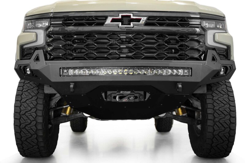 Chevrolet Silverado 1500 ZR2 Bumper - Front - Addictive Desert Designs - Stealth Fighter - Hammer Black - `25-`26